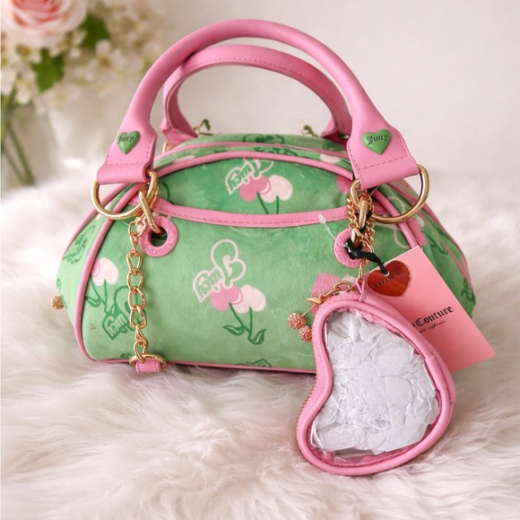 Juicy Couture Handbags - Juicy Couture Pink and Green Mini Bag